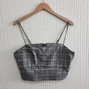 Wild Fable Black and White Plaid Crop Top Women's Size X-Large